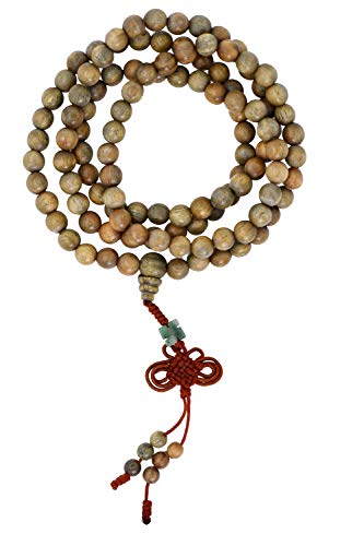 Mandala Crafts Wood Mala Beads Necklace Japa Mala Beads 108 Necklace 108 Mala Beads Bracelet Mala Prayer Beads Necklace for Men Women Mala Meditation Beads Green Sandalwood - Image 2
