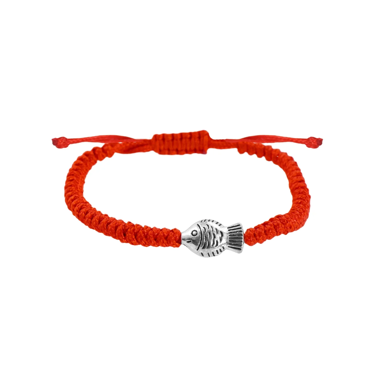 Silver Tone Fish Kabbalah Red String Bracelet Protection Against Evil Eye - Red Bracelet for Protection Good Luck - Red Protection Bracelet for Men Women - Image 2